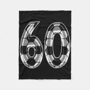 Silver Soccer Pattern Number 60 Jersey Player Unif Fleece Blanket