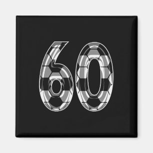 Silver Soccer Pattern Number 60 Jersey Player Unif Magnet