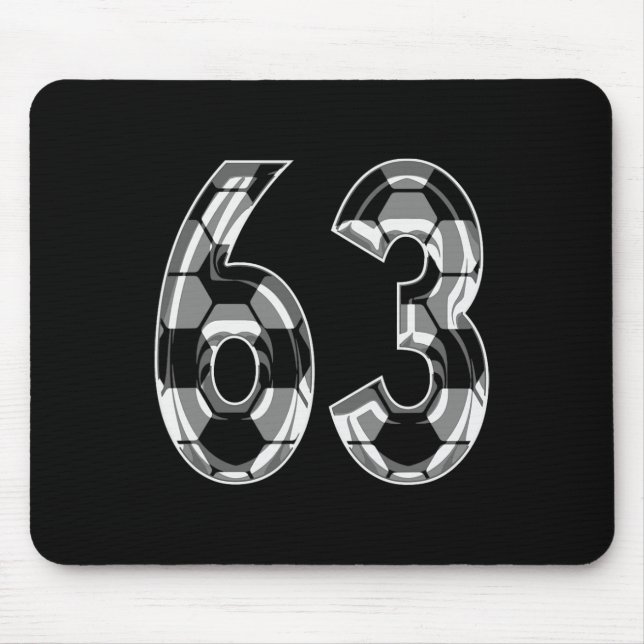 Silver Soccer Pattern Number 63 Jersey Player Unif Mouse Pad (Front)