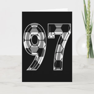 Silver Soccer Pattern Number 97 Jersey Player Unif Card