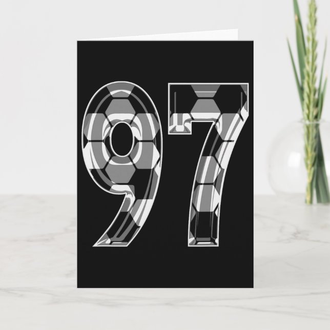 Silver Soccer Pattern Number 97 Jersey Player Unif Card (Front)