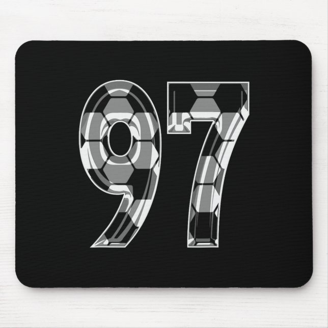 Silver Soccer Pattern Number 97 Jersey Player Unif Mouse Pad (Front)