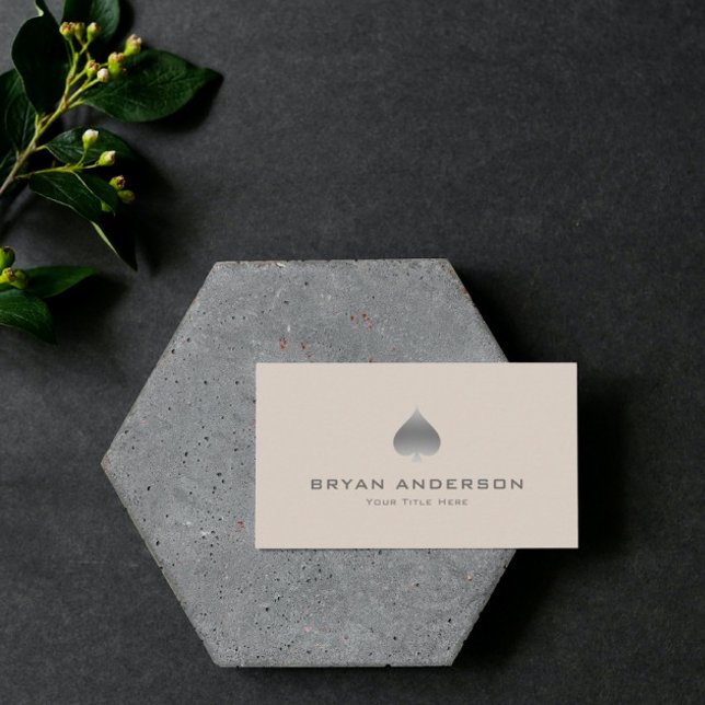 Silver Spade Symbol Business Card (Creator Uploaded)