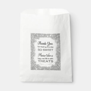 Silver Sparkle Candy Bar Buffet Wedding Favour Bag