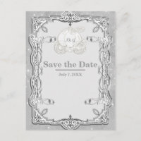 Silver Sparkle Carriage Cinderella Save the Date