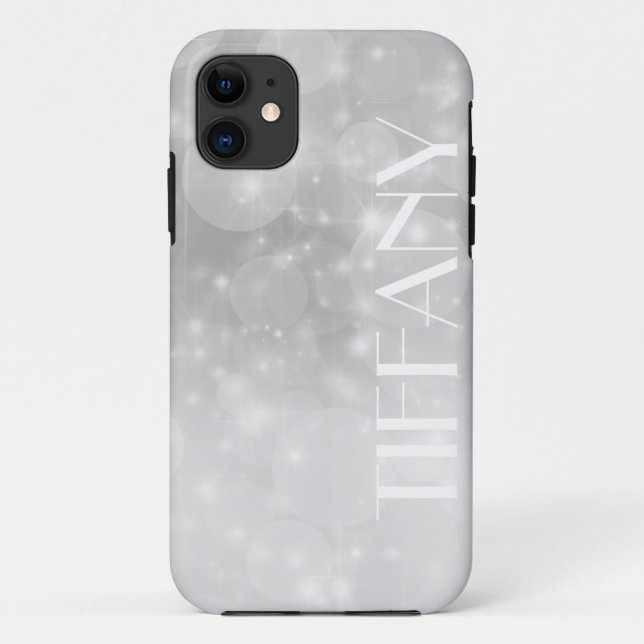 Silver sparkle Christmas custom Case-Mate iPhone Case (Back)