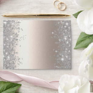 Silver Sparkle Diamonds Ivory Envelope