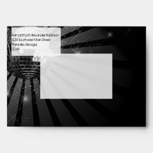 Silver Sparkle Disco Ball Party Envelopes