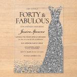 Silver Sparkle Dress 40th Birthday Party Acrylic Invitations<br><div class="desc">Silver Sparkle Dress 40th Birthday Party Acrylic Invitations Party 40 and fabulous
Variations to the invitation and matching items in our store</div>