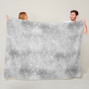 Silver Sparkle Fleece Blanket