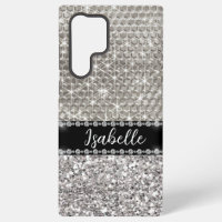Silver Sparkle Glam Bling Personalised Metal