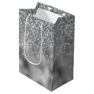 Silver Sparkle Glam Medium Gift Bag