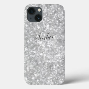 Silver Sparkle Glitter Elegant Personalised iPhone 13 Case