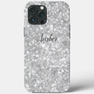 Silver Sparkle Glitter Elegant Personalised iPhone 13 Pro Max Case