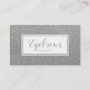 Silver Sparkle Glitter Eyebrows Make Up Artist Business Card