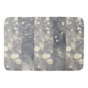 Silver Sparkle Glitter Glamour Glam Modern Trendy Bath Mat