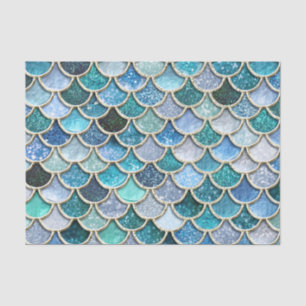 Silver Sparkle Glitter Mermaid Scales Tissue Paper