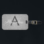 Silver Sparkle Glitter Monogram Name Luggage Tag<br><div class="desc">Luxury Silver Sparkle Glitter Monogram Name and Initial Luggage Tag. This bag tag is perfect for Back to School, Work, or Travelling. The Silver Luggage Tag also makes a great party favour for weddings, birthdays, bridal showers, honeymoons or for a bachelorette party. Please contact the designer for customised matching items....</div>