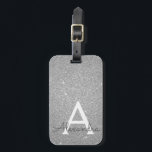 Silver Sparkle Glitter Monogram Name Luggage Tag<br><div class="desc">Silver Sparkle Glitter Monogram Name and Initial Luggage Tag. This bag tag is perfect for Back to School,  Work,  or Travelling.</div>