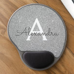 Silver Sparkle Glitter Monogram Name Mousepad<br><div class="desc">Silver Sparkle Glitter Monogram Name Monogram Mousepad. This Mousepad can be customised to include your first name. Please contact the designer for customised matching items.</div>