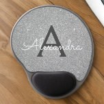 Silver Sparkle Glitter Monogram Name Mousepad<br><div class="desc">Silver Sparkle Glitter Monogram Name Monogram Mousepad. This Mousepad can be customised to include your first name. Please contact the designer for customised matching items.</div>