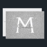 Silver Sparkle Glitter Quinceanera Save the Date<br><div class="desc">Silver Sparkle Glitter Sweet Sixteen Monogram Name and Initial Quinceanera Celebration Save the Date Invitation. This invitation is perfect for the Silver Sparkle Glitter Quinceanera Birthday Party looking to celebrate in Pink Rose Gold.</div>