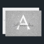 Silver Sparkle Glitter Sweet 16 Save the Date<br><div class="desc">Silver Sparkle Glitter Sweet Sixteen Monogram Name and Initial Birthday Party Save the Date Invitation. This invitation is perfect for the Silver Sparkle Glitter Sweet 16 Birthday Party looking to celebrate in Pink Rose Gold.</div>