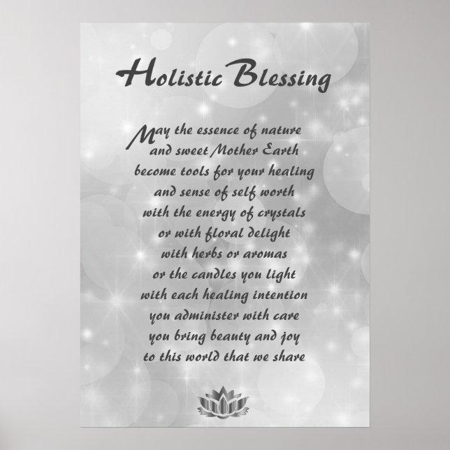 Silver Sparkle Holistic Blessing Poster (Front)