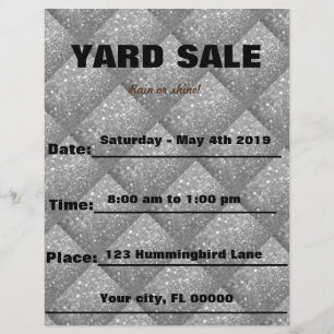 Silver Sparkle Yard Sale / Event Announcement