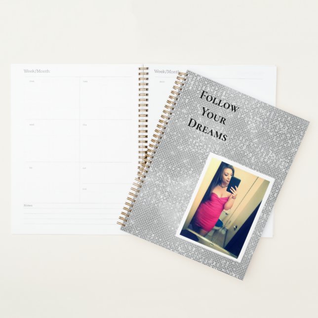 Silver Sparkle Your Photo Personalised Quote Planner (Display)