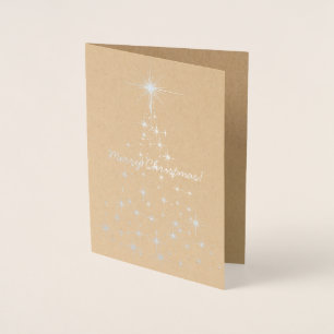 Silver Sparkles Christmas Tree Foil Card
