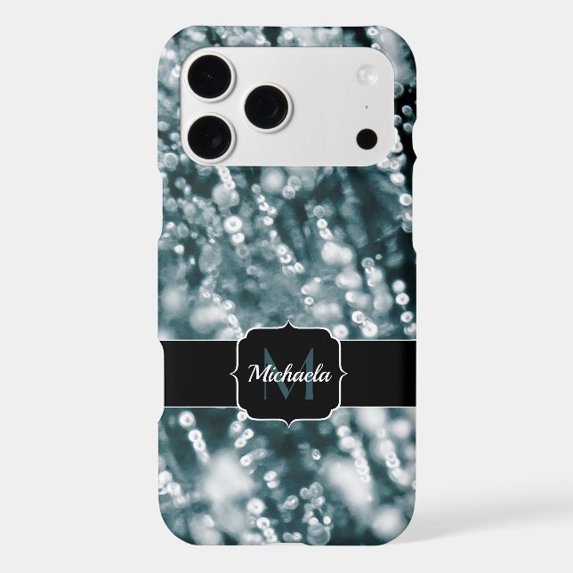 Silver sparkles Frozen Ice bubbles Monogram (Back)