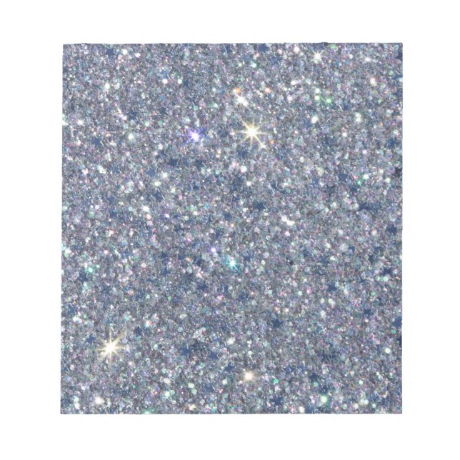 silver sparkles sparkle glitter texture background notepad (Front)