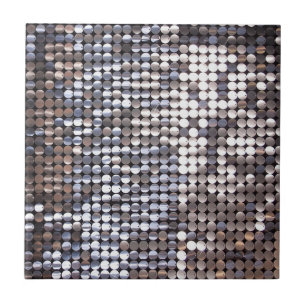 Silver Sparkling Sequin Look Ceramic Tile