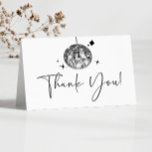 Silver Sparkly Disco Ball Birthday Party Thank You Card<br><div class="desc">This is a Silver Sparkly Disco Ball Birthday Party Thank You Card!</div>