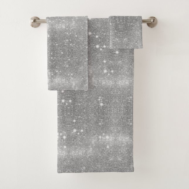 Silver Speckled Effect Bath Towel Set (Insitu)