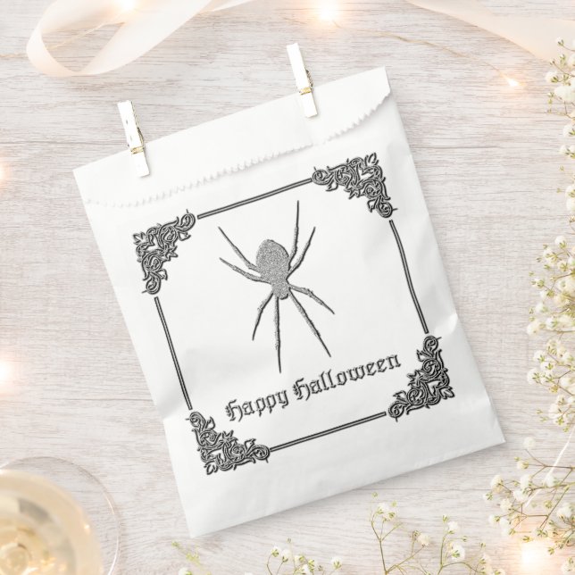 Silver Spider Halloween Favour Bag (Clipped)