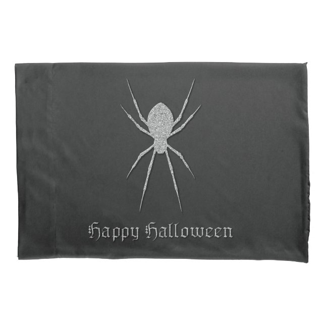 Silver Spider Halloween Pillowcase (Front)
