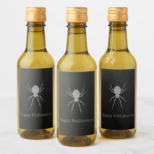 Silver Spider Halloween Wine Label