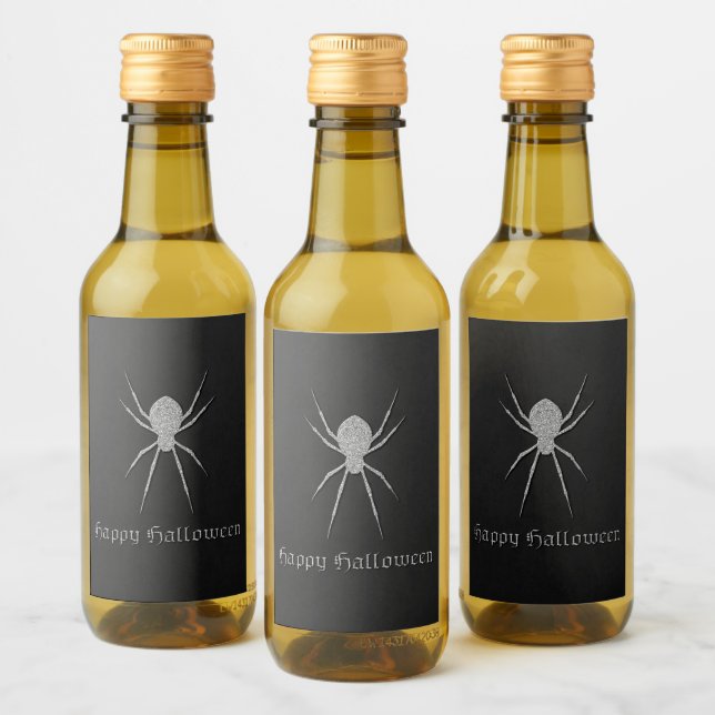 Silver Spider Halloween Wine Label (Bottles)