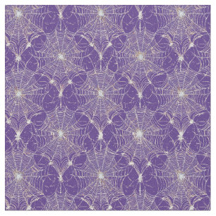 Silver Spiderweb Lace on Purple Fabric
