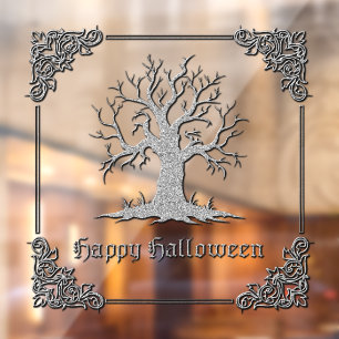 Silver Spooky Tree Halloween