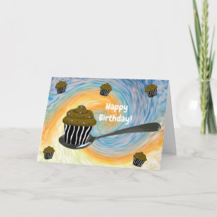 Silver Spoon Cupcake Birthday Card