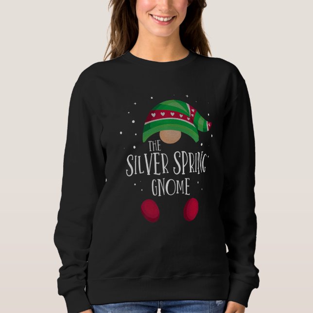 Silver Spring Gnome Family Matching Christmas Paja Sweatshirt (Front)