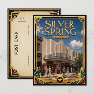 Silver Spring Maryland Vintage Art Deco Golden Age Postcard