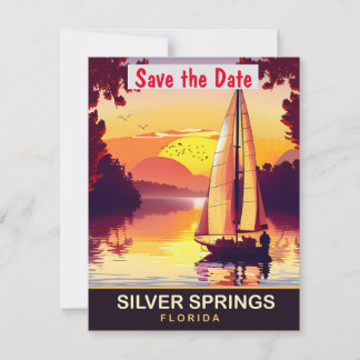 Silver Springs Florida Sailboat Wedding Invitation