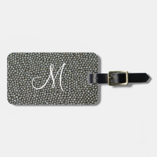 Silver Sprinkles Monogram Luggage Tag