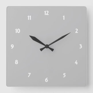 Silver Square Wall Clock