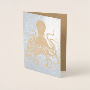 Silver Squid Octopus Foil Card