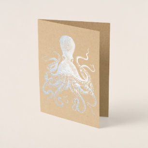 Silver Squid Octopus Foil Card
